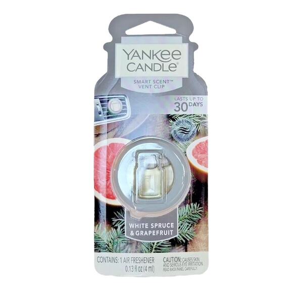 Yankee Candle Smart Scent Vent Clip White Spruce & Grapefruit Car Vent Clip - Picture 1 of 1